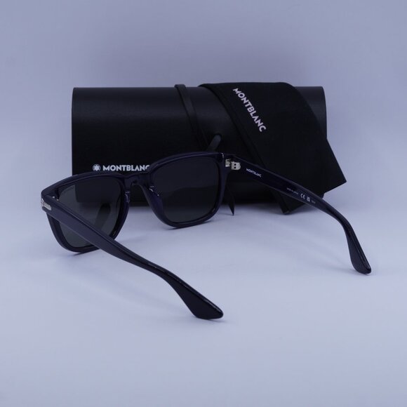 Montblanc MB0302S 004 Square Sunglasses - Blue/Grey - Picture 10 of 11